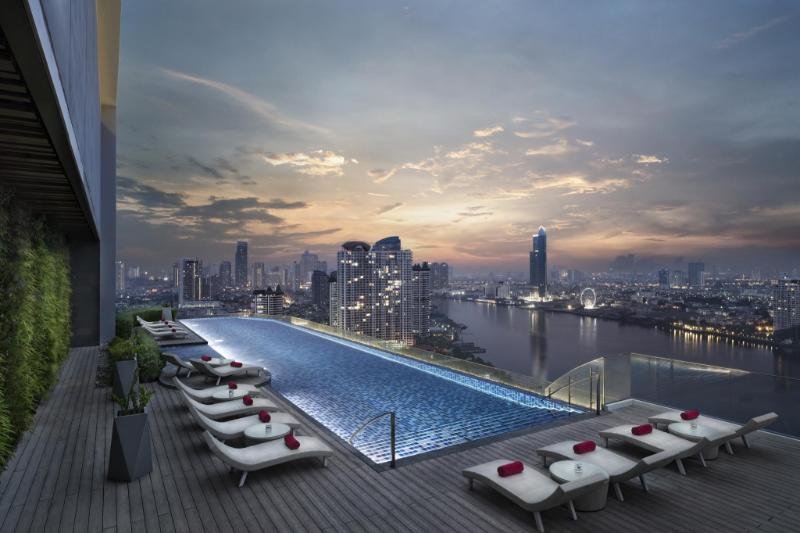 Avani Plus Riverside Bangkok Hotel pool and river view