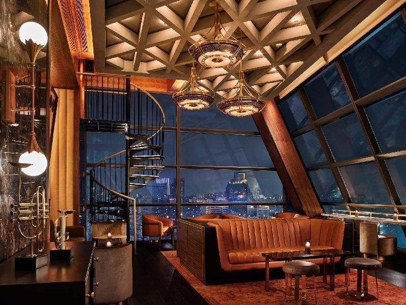 Rosewood Bangkok hotel lobby and rooftop bar