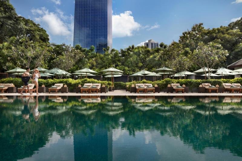 The Sukhothai Bangkok garden pool and heritage architecture