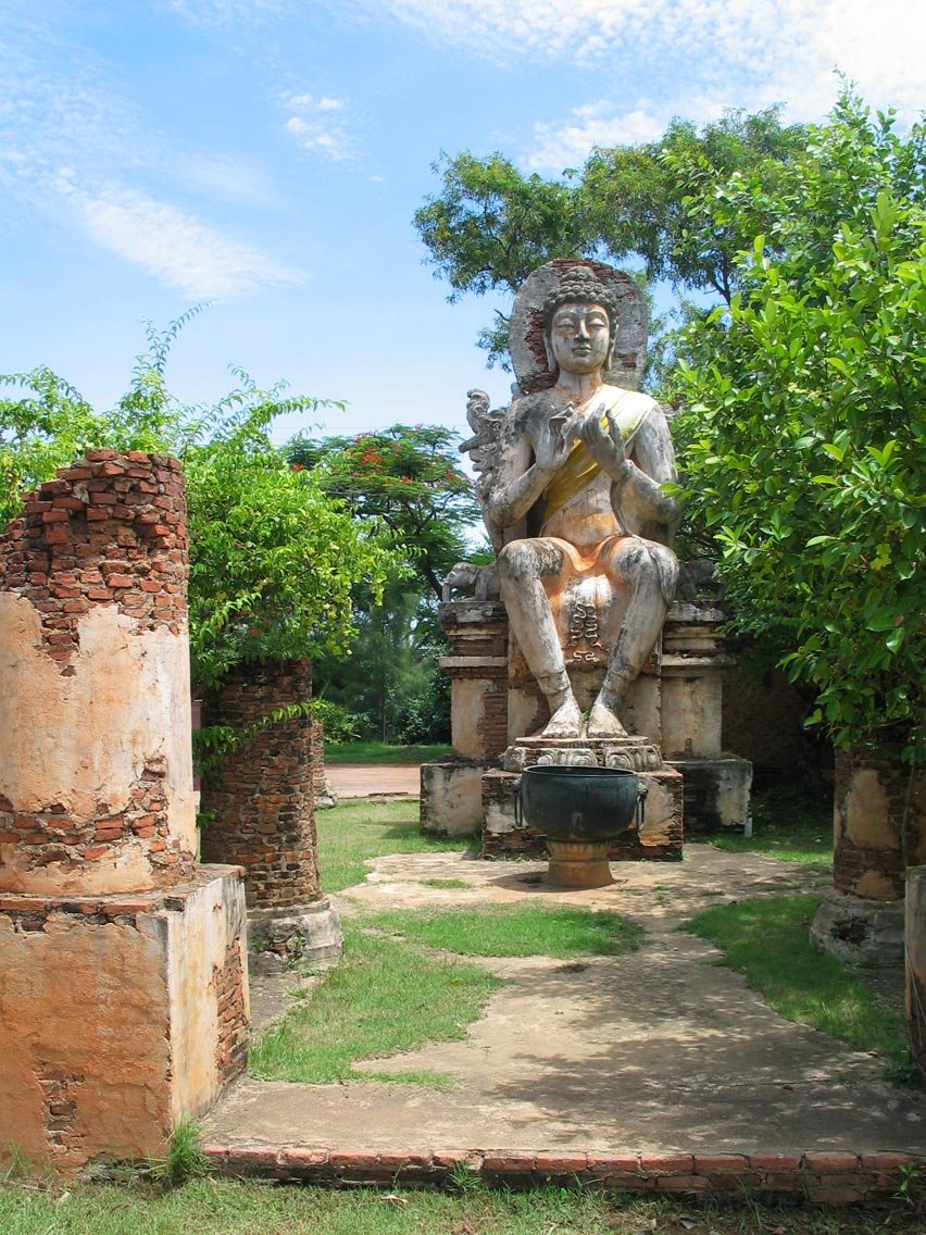 Buddha dharmacakra wheel inside Ancient City open-air museum, Samut Prakan
