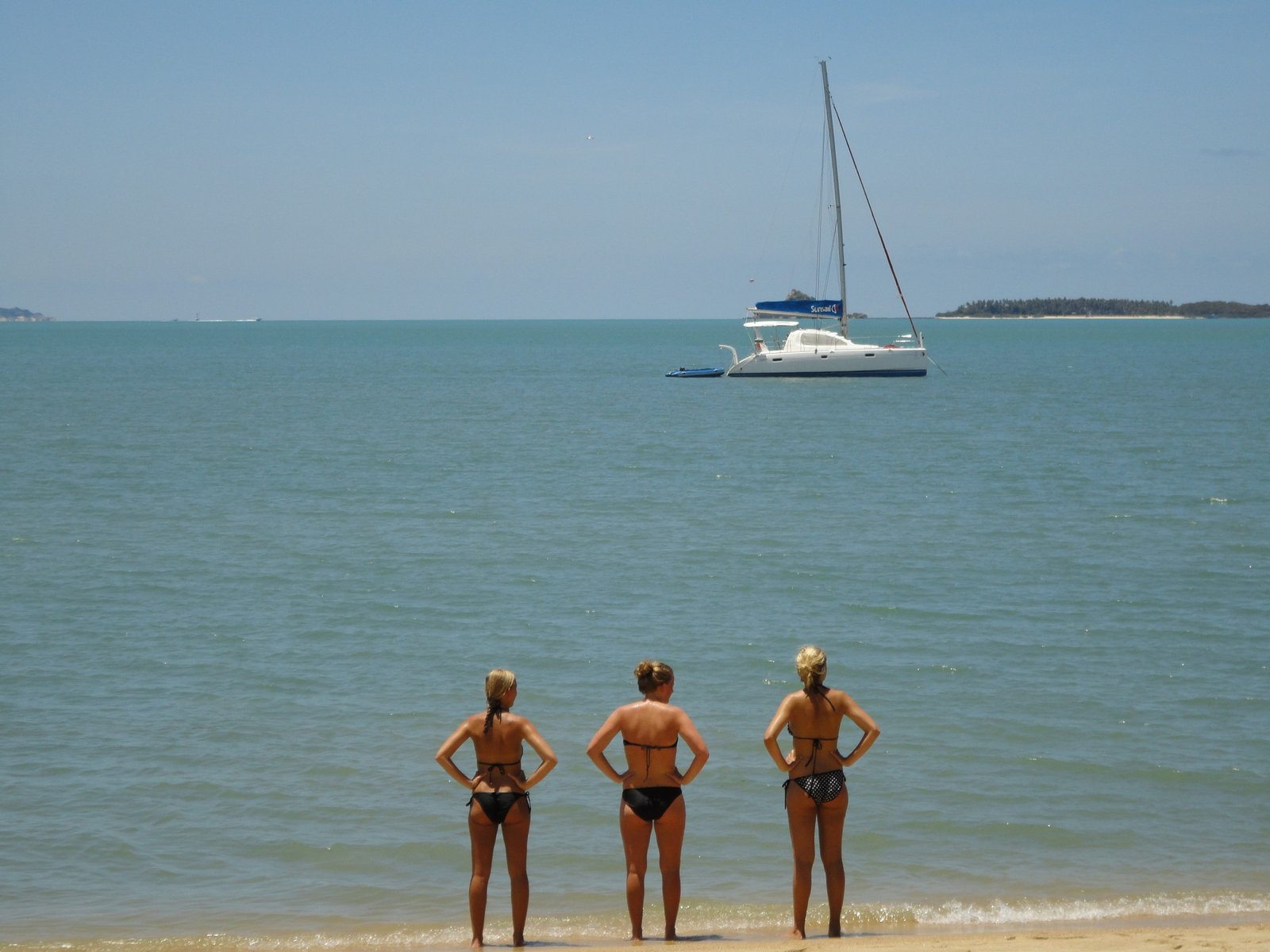 Bophut Beach shoreline on the north coast of Koh Samui near Fishermans Village