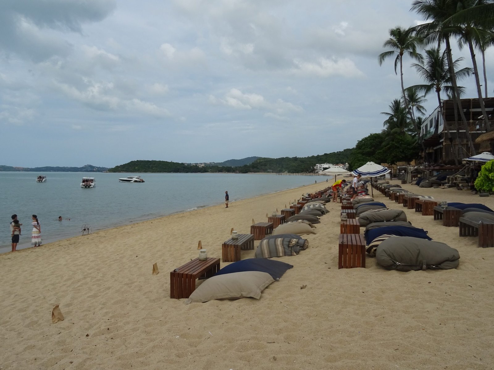 Bophut Beach shoreline at low tide on Koh Samui