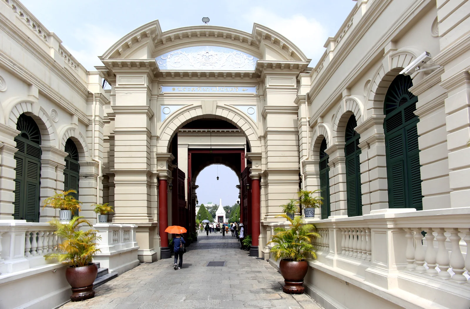 Grand Palace Bangkok main entrance gate where tourists are intercepted