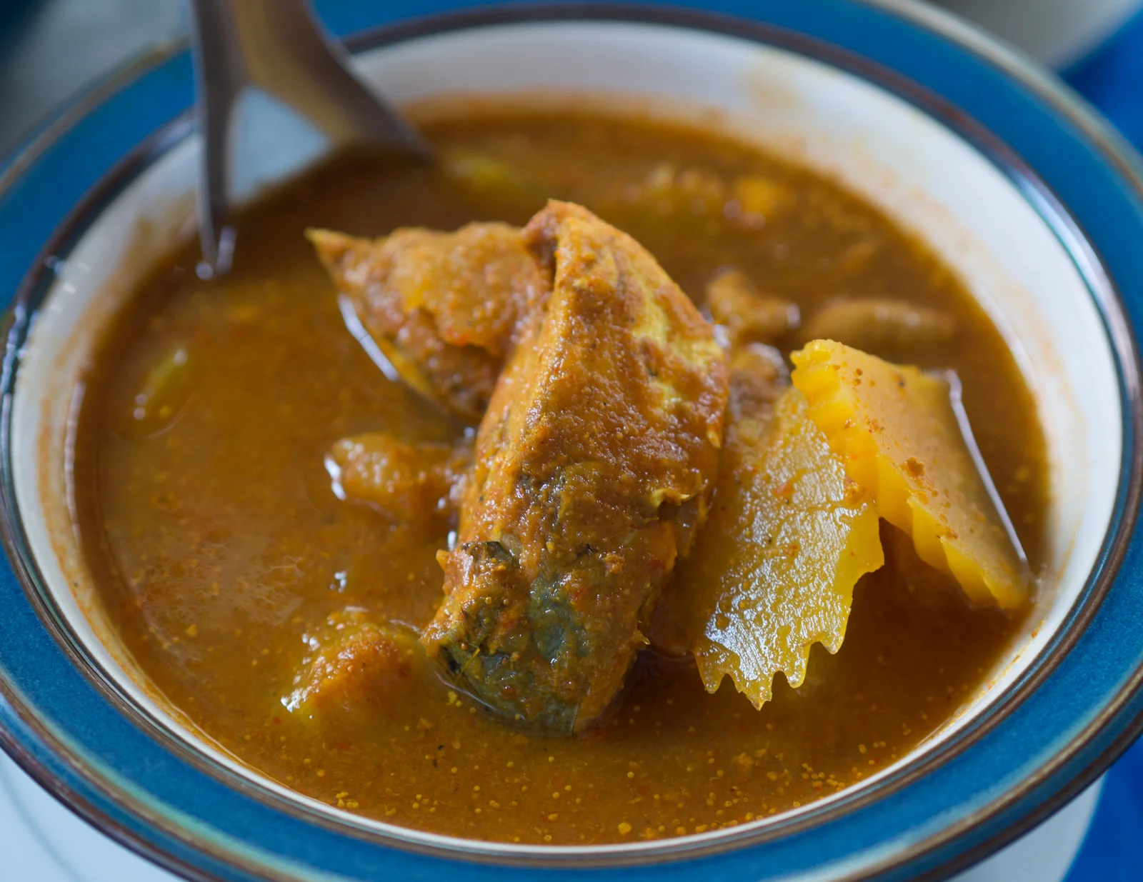 Kaeng som, a sour Thai curry with fish and pineapple