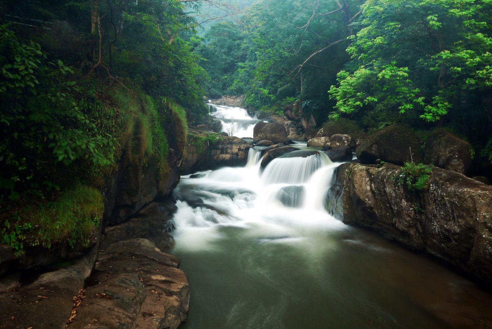 Nang Rong Waterfall single drop western edge of Khao Yai complex