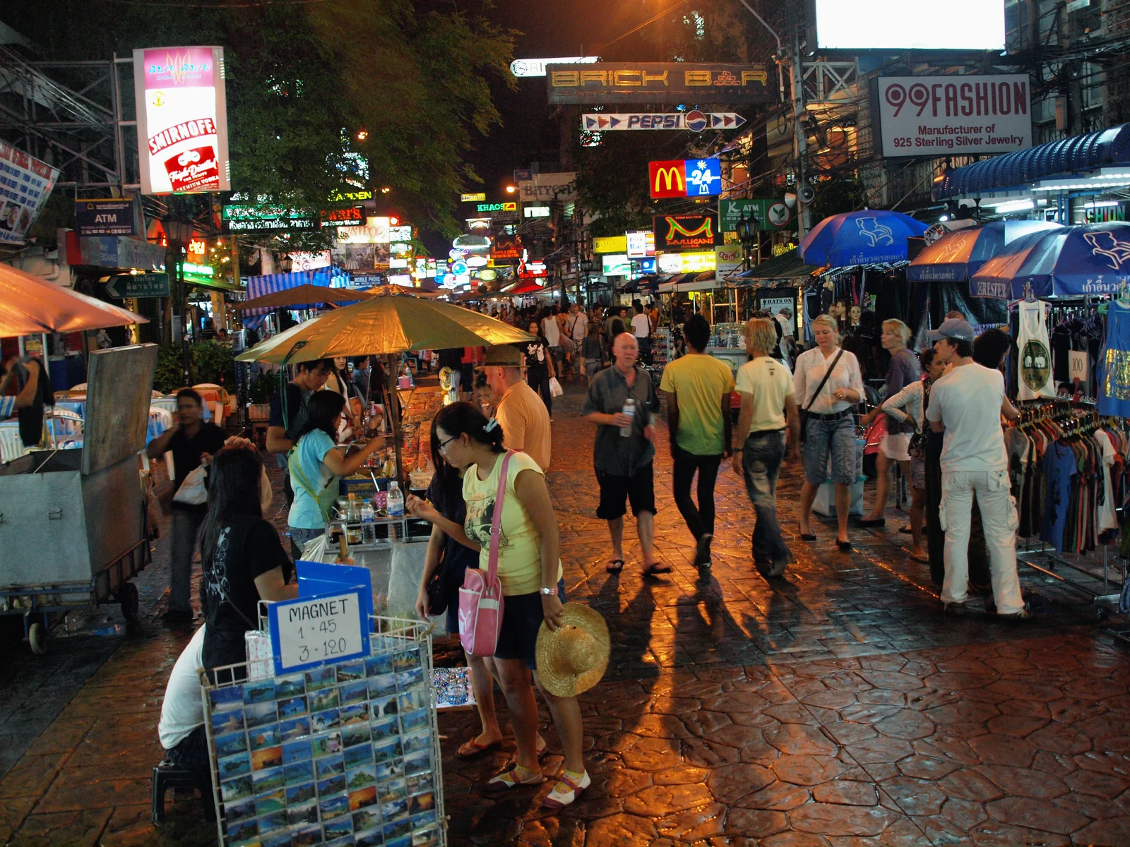 Neon signs on a Bangkok nightlife street