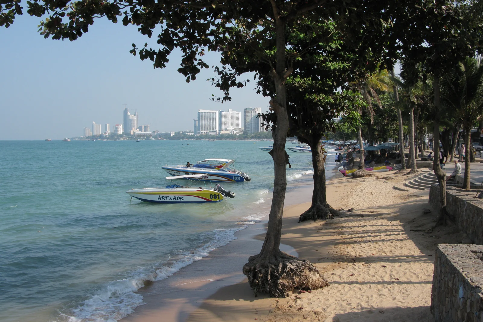 Pattaya Beach curving along the bay