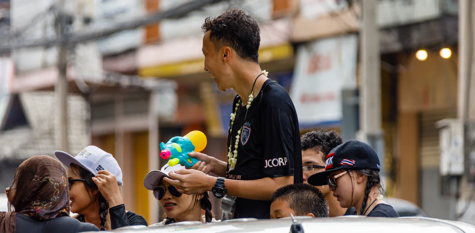 Songkran water festival Chiang Mai streets April Thailand