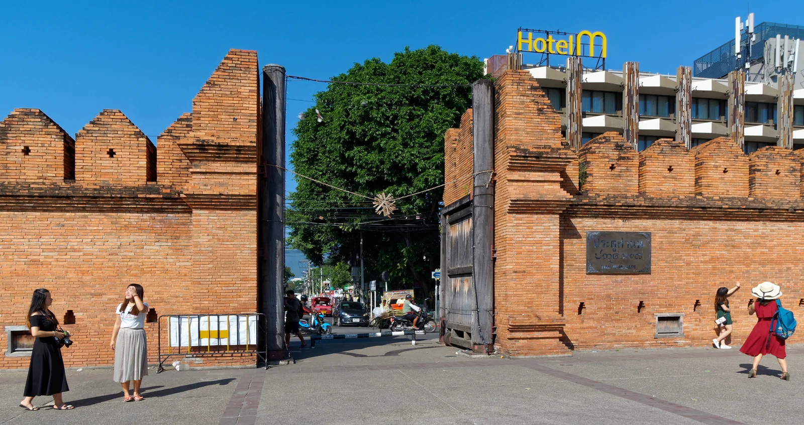 Tha Phae Gate brick wall on the eastern edge of Chiang Mai Old City