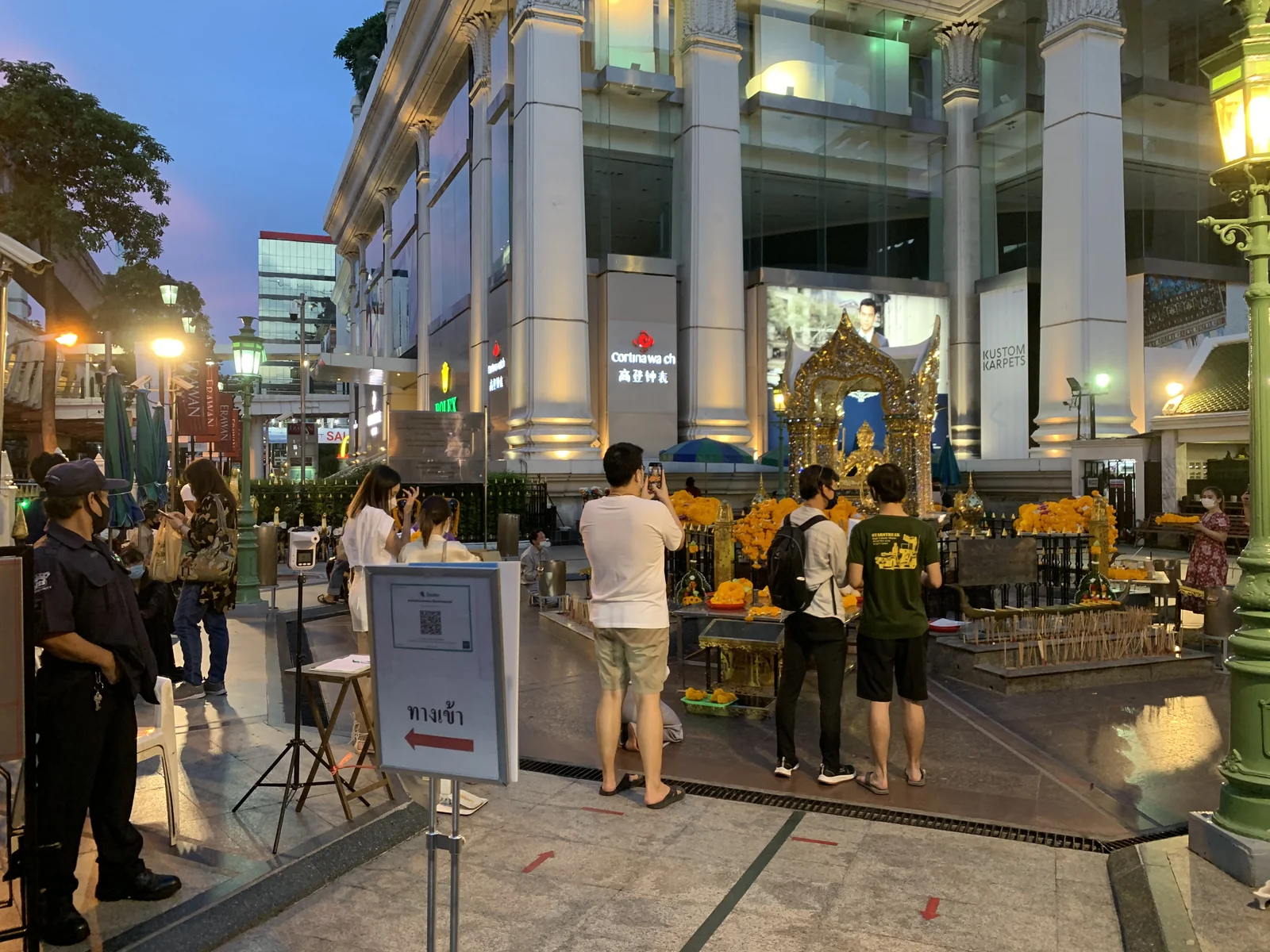 The Erawan Shrine at Ratchaprasong, one BTS stop from Siam beside the Grand Hyatt Erawan