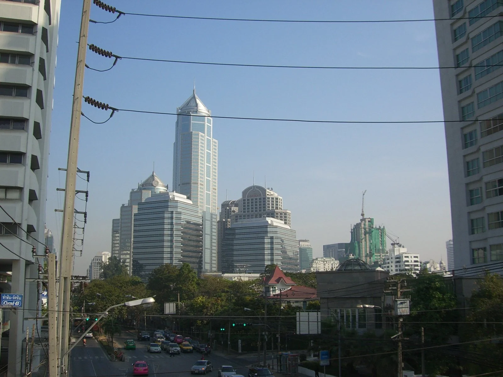 Wireless Road in central Bangkok, the set-back address the Conrad Bangkok sits on