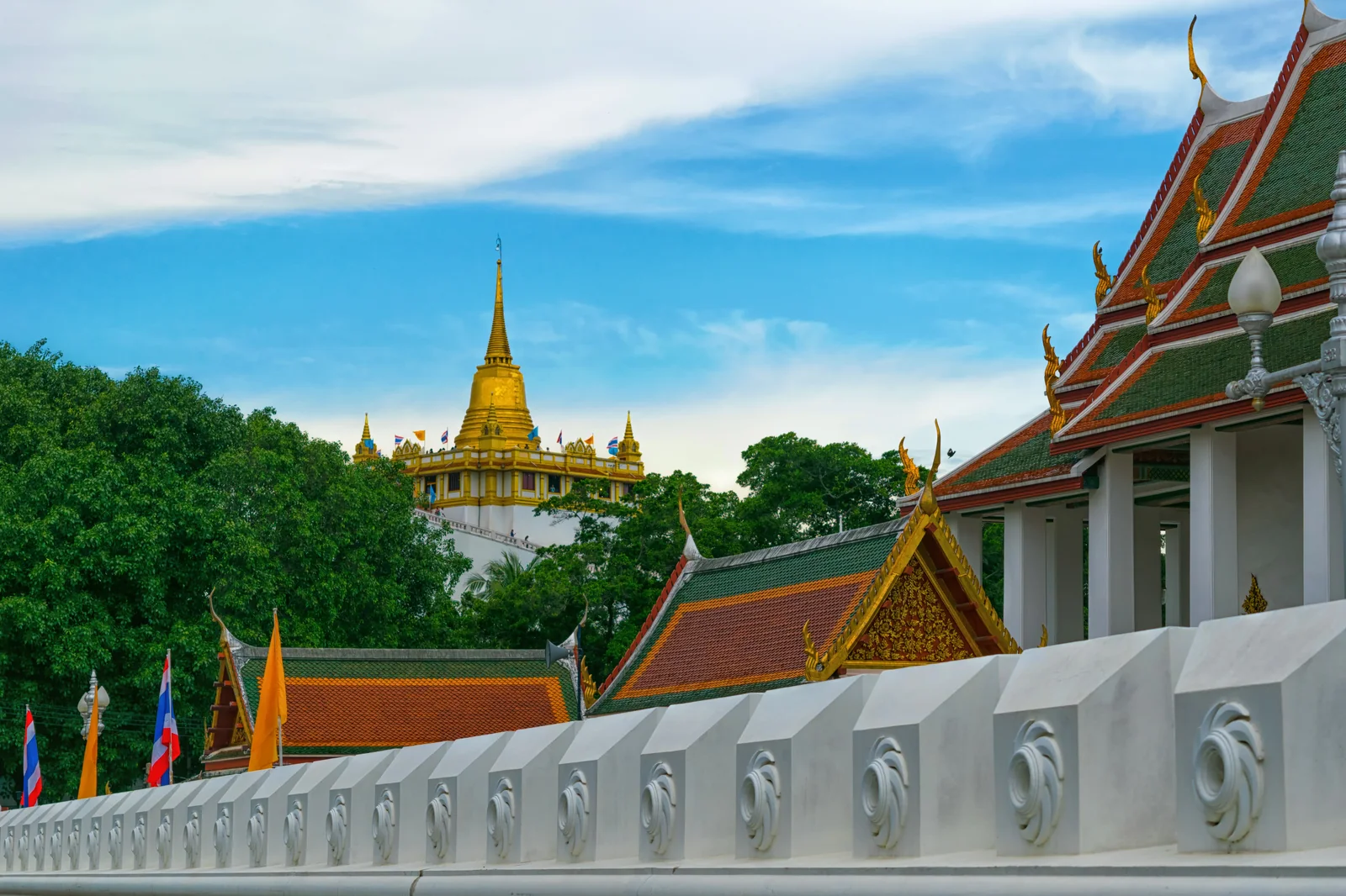 Bangkok city skyline, the arrival point for flights and buses from Phuket