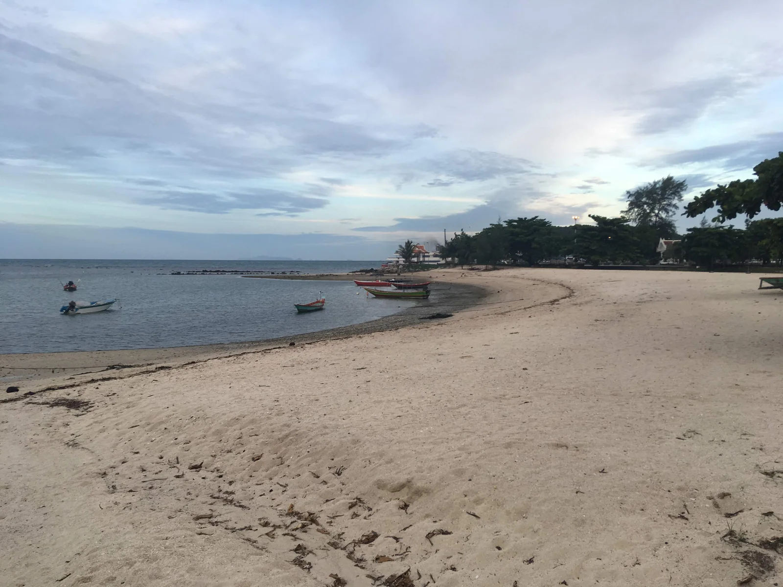 Beach beside Thong Sala, the main ferry arrival town on Koh Phangan
