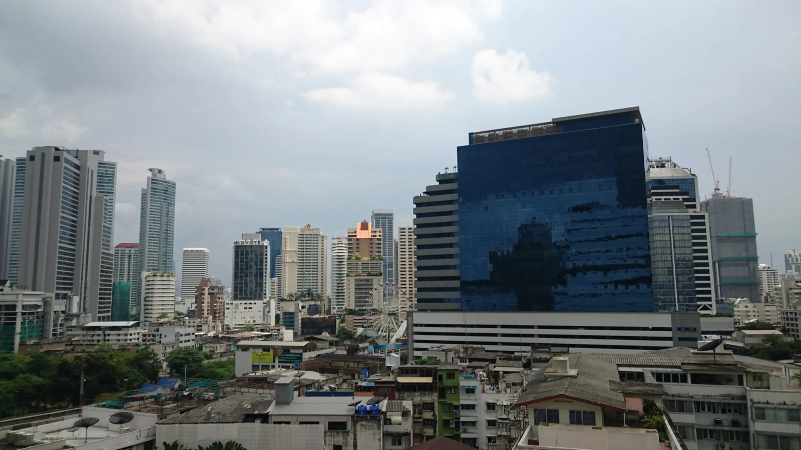 The Sukhumvit Road skyline in Bangkok, the district the Sheraton Grande Sukhumvit sits in