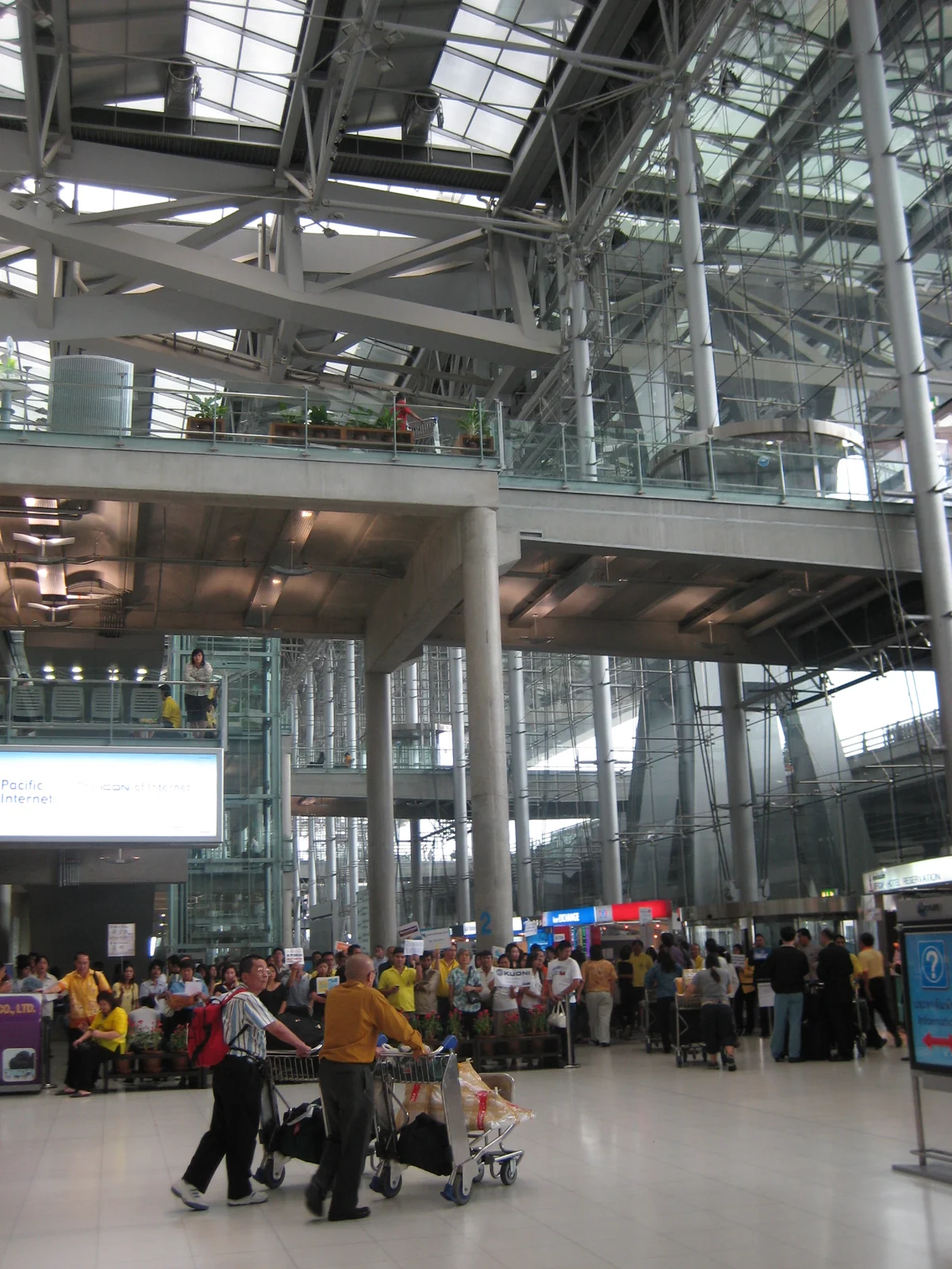 Suvarnabhumi Airport arrivals hall in Bangkok, where the Test and Go scheme once required SHA Extra Plus hotels